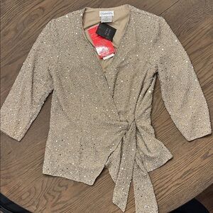 Chadwick’s NWT Vintage Champagne Sequin Wrap Jacket